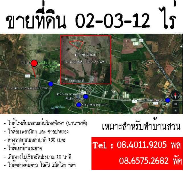 ขายที่ดินเปล่า ถนนเหล่านาดี
