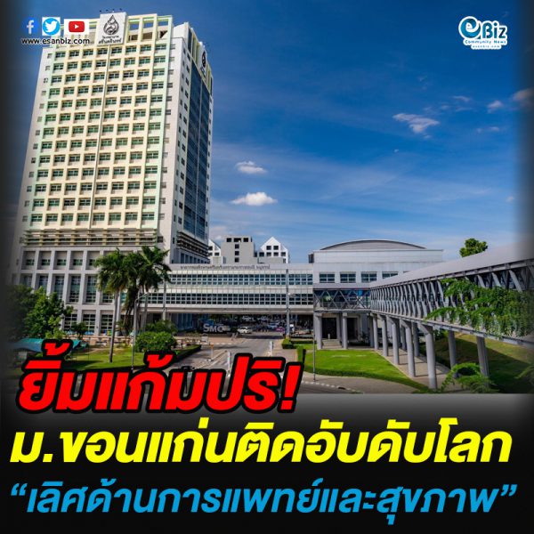 มข.ติดอันดับโลก อันดับ 1 ภาคอีสาน อันดับที่3 ของไทย ด้านการแพทย์และสุขภาพ 