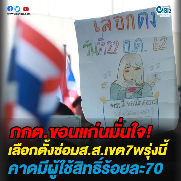 กกต.ขอนแก่นมั่นใจ!เลือกตั้งซ่อมส.ส.เขต7พรุ่งนี้คาดมีผู้ใช้สิทธิ์ร้อยละ70