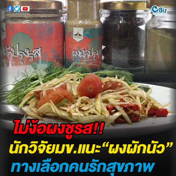 ไม่ง้อผงชูรส นักวิจัยมข.แนะ“ผงผักนัว”ทางเลือกคนรักสุขภาพ