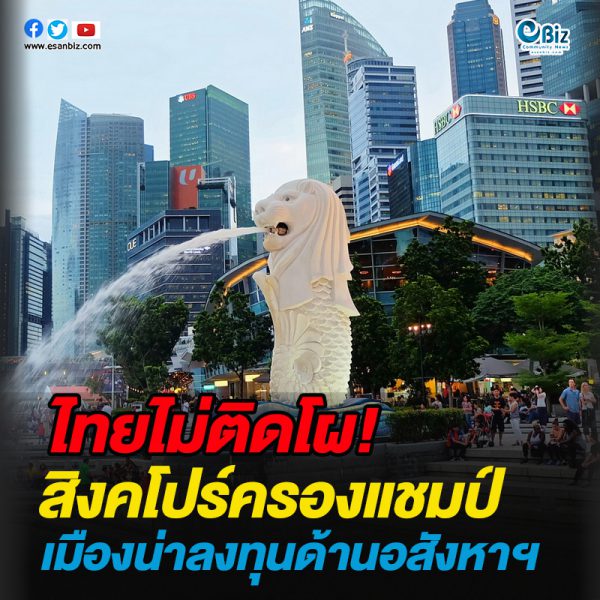 ไทยไม่ติดโผ!สิงคโปร์ครองแชมป์ เมืองน่าลงทุนด้านอสังหาฯ ไทยไม่ติดโผ!สิงคโปร์ครองแชมป์ เมืองน่าลงทุนด้านอสังหาฯ
