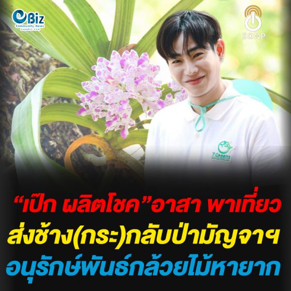 “เป๊ก ผลิตโชค”อาสาพาเที่ยว ส่งช้าง(กระ)กลับป่ามัญจาฯอนุรักษ์พันธ์กล้วยไม้หายาก