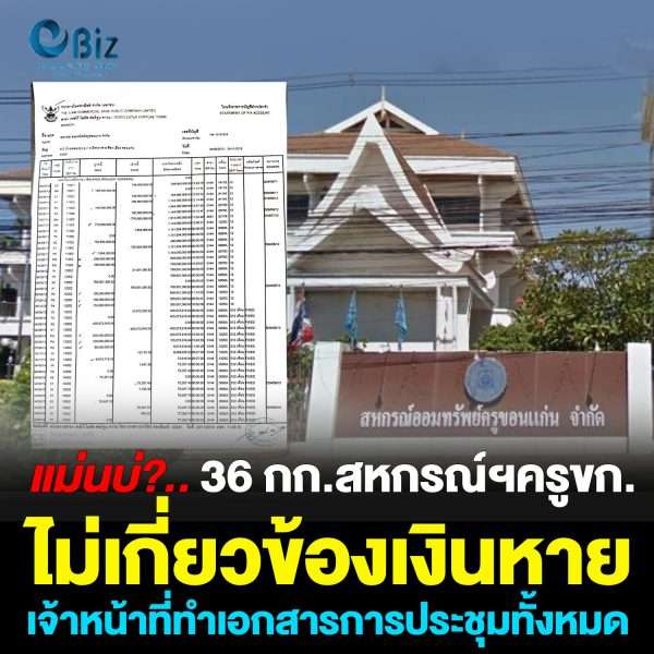 แม่นบ่?.. 36 กก.สหกรณ์ไม่เกี่ยวข้องเงินหาย เจ้าหน้าที่ทำเอกสารการประชุมทั้งหมด