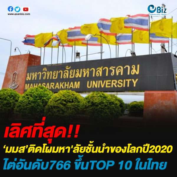 ‘มมส’ ติดโผมหา’ลัยชั้นนำของโลก ปี 2020 ไต่อันดับที่ 766 ขยับขึ้น TOP 10 ในไทย