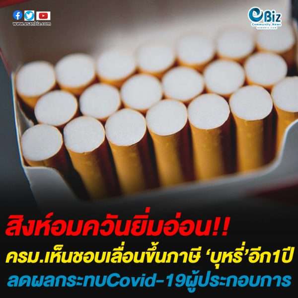 ครม. เห็นชอบเลื่อนเก็บภาษีบุหรี่-ยาสูบอีก 1 ปี