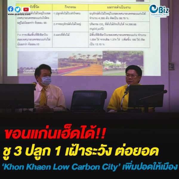 ชู 3 ปลูก 1 เฝ้าระวัง ต่อยอด’Khon Khaen Low Carbon City’