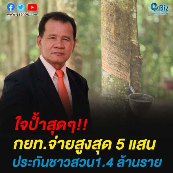‘5แสน’ประกันกลุ่มชาวสวนยาง กยท.มอบสวัสดิการ1.4ล้านราย