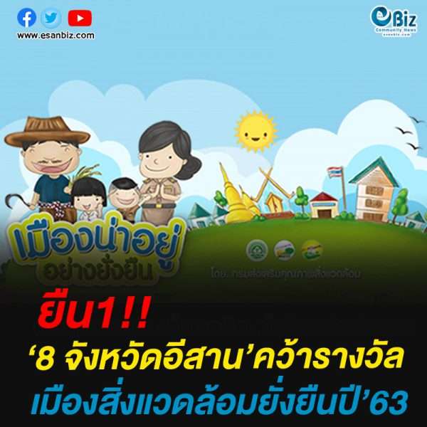 ประกาศแล้ว! ผลการประเมินเมืองสิ่งแวดล้อมยั่งยืน ปี 63