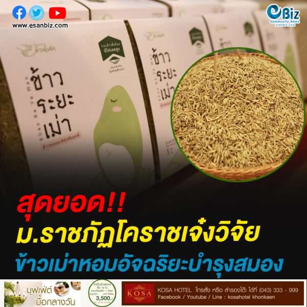 สุดยอด!!ม.ราชภัฏโคราชเจ๋งวิจัยข้าวเม่าหอมอัจฉริยะบำรุงสมอง