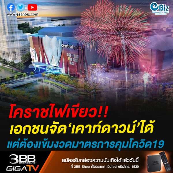 โคราชไฟเขียว!!เอกชนจัด‘เคาท์ดาวน์’ได้แต่ต้องเข้มงวดมาตรการคุมโควิด19