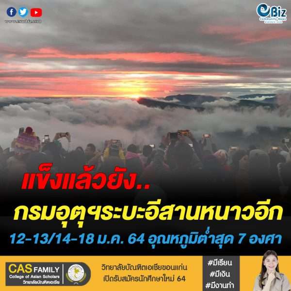 อีสานหนาวอีก 12 – 13 และ 17-18 มกราคม 64