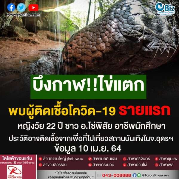 บึงกาฬ พบผู้ติดเชื้อโควิด-19 รายแรก คาด ได้รับเชื้อจากการไปรับเพื่อนที่สถานบันเทิงในจังหวัดอุดรธานี