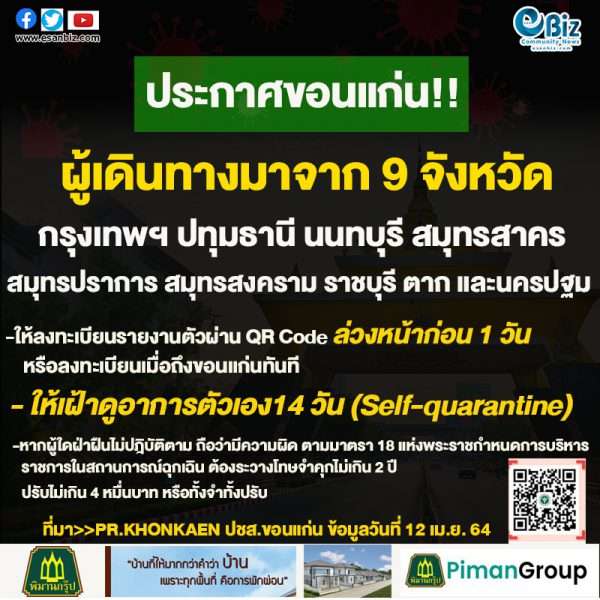 ประกาศจังหวัดขอนแก่น เรื่อง มาตรการ การเฝ้าระวัง ป้องกัน และควบคุมโรคติดเชื้อไวรัสโคโรนา 2019 (COVID-10)  จังหวัดขอนแก่น (ฉบับที่ ๓๒)