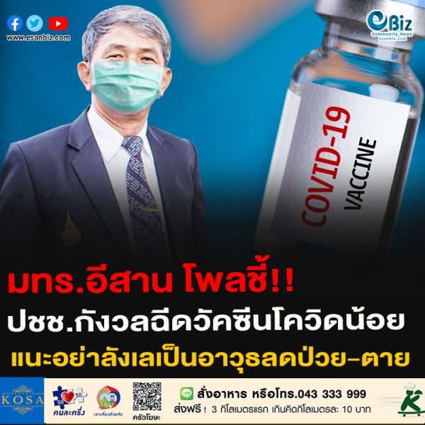 ‘มทร.อีสาน’ โพล แนะประชาชนลงทะเบียนรับวัคซีน หวังลดโอกาสการติดเชื้อโควิด-19