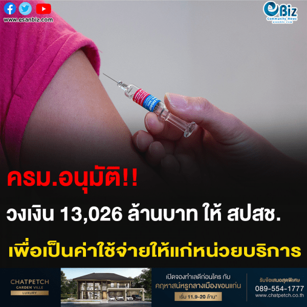 ครม.อนุมัติ!! วงเงิน 13,026 ล้านบาท ให้ สปสช. เพื่อเป็นค่าใช้จ่ายให้แก่หน่วยบริการ
