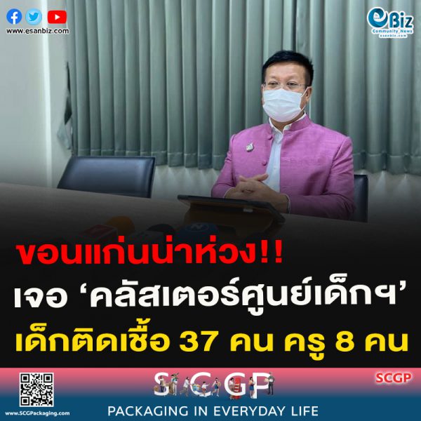 ขอนแก่นน่าห่วง!!เจอ ‘คลัสเตอร์ศูนย์เด็กฯ’เด็กติดเชื้อ 37 คน ครู 8 คน ตรวจเพิ่ม 300 คน ส่งต่อ รพ.ศรีนครินทร์ และ รพ.ขอนแก่น