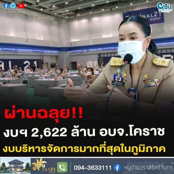 ผ่านฉลุย!!งบฯ 2,622 ล้าน อบจ.โคราช งบบริหารจัดการมากที่สุดในภูมิภาค