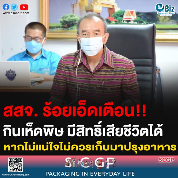 สสจ. ร้อยเอ็ดเตือน!! กินเห็ดพิษ มีสิทธิ์เสียชีวิตได้ หากไม่แน่ใจไม่ควรเก็บมาปรุงอาหาร