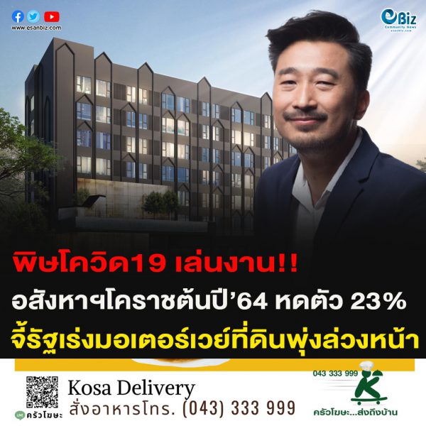 อสังหาฯโคราชต้นปี64หดตัว23%   จี้รัฐเร่งมอเตอร์เวย์ที่ดินพุ่งล่วงหน้า