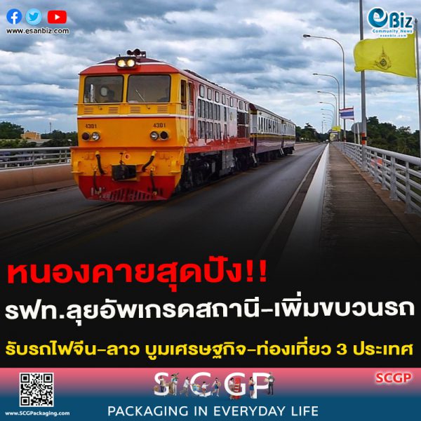 หนองคายสุดปัง!!รฟท.ลุยอัพเกรดสถานี-เพิ่มขบวนรถรับรถไฟจีน-ลาว บูมเศรษฐกิจ-ท่องเที่ยว 3 ประเทศ หนองคายสุดปัง!!รฟท.ลุยอัพเกรดสถานี-เพิ่มขบวนรถรับรถไฟจีน-ลาว บูมเศรษฐกิจ-ท่องเที่ยว 3 ประเทศ