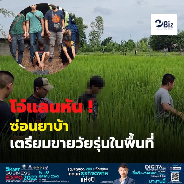 ไล่จับกลางทุ่งนา!!! โจ๋บ้านกุดแกลบ ต.นาหนัง อ.โพนพิสัย ซ่อนยาบ้าเตรียมขายให้วัยรุ่นในพื้นที่ ถูกชุดสืบสวน สภ.โพนพิสัย บุกรวบ ใส่เกียร์หมาวิ่งฝ่านาข้าว