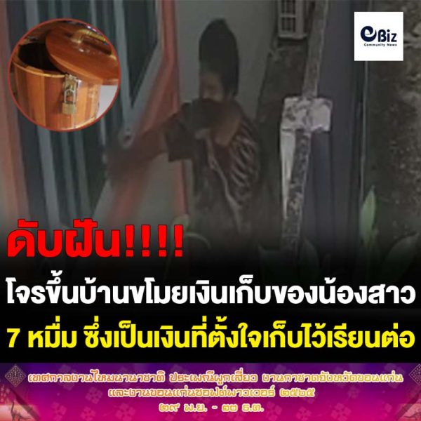 เปิดกล้องวงจรปิดโจรขึ้นบ้านหนุ่มแบงก์ กวาดเงินสด7 หมื่นบาท น้องสาวภรรยาช้ำใจอดไปเรียนต่อเมืองนอก ก่อนไปยังเอาปลาทูมาเวฟกินก่อนหลบหนี