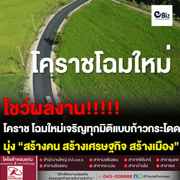 อบจ.โคราช โฉมใหม่ โชว์ผลงานรอบปี เจริญทุกมิติแบบก้าวกระโดด มุ่ง “สร้างคน สร้างเศรษฐกิจ สร้างเมือง”