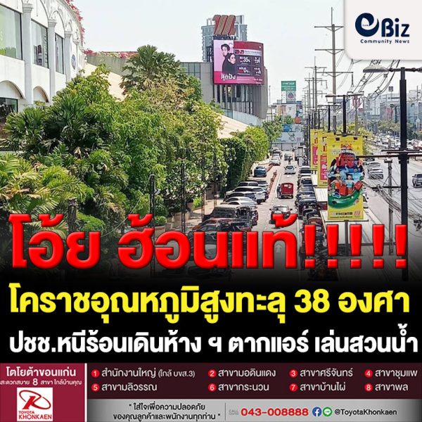 โคราชอุณหภูมิทะลุ 38 องศา ประชาชนหนีร้อนเดินห้าง ฯ ตากแอร์ เล่นสวนน้ำ