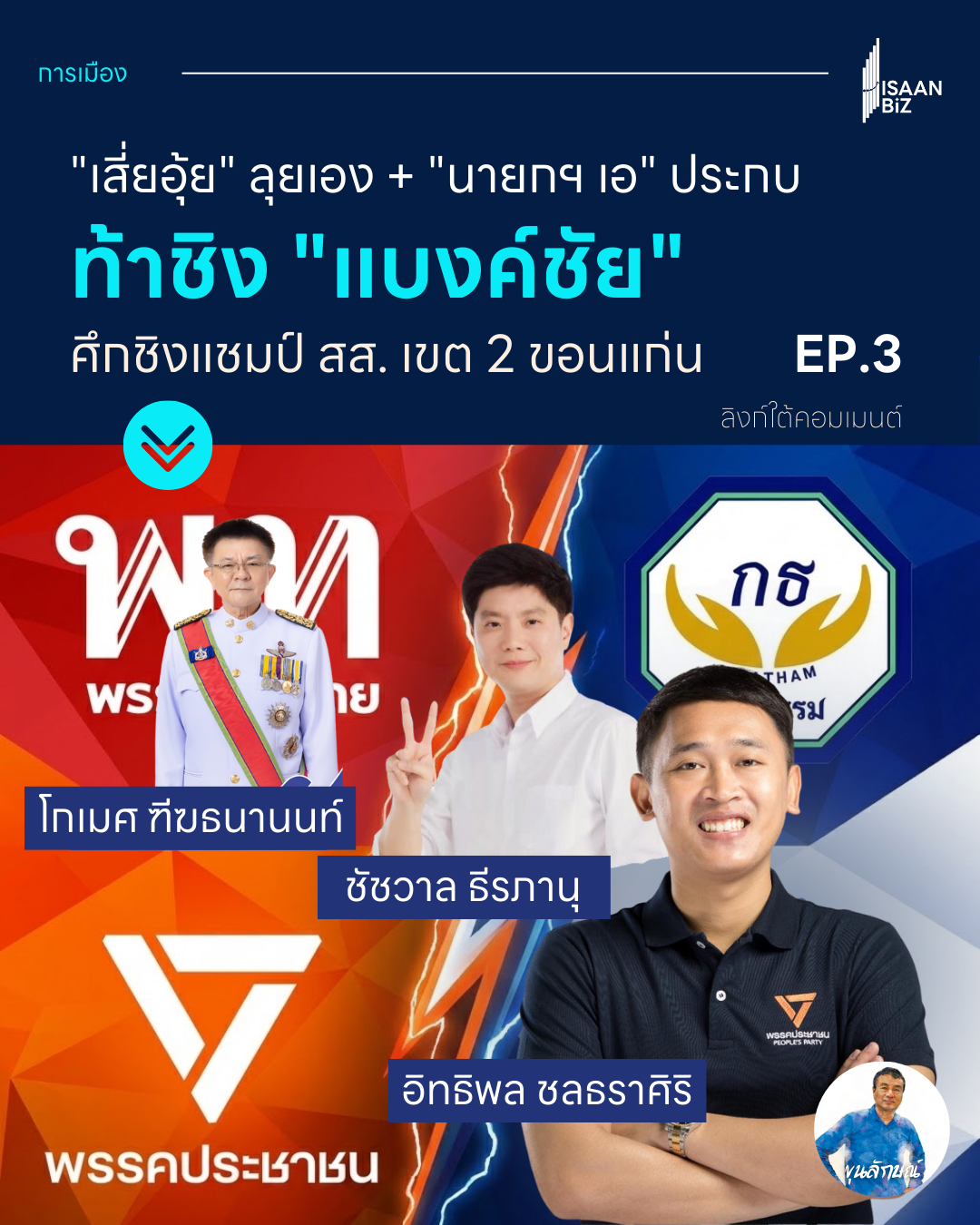 EP.3 “เสี่ยอุ้ย” ลุยเอง “นายกฯ เอ” ประกบ ท้าชิงพรรคส้ม “แบงค์ชัย” สส.เขต 2 ขอนแก่น