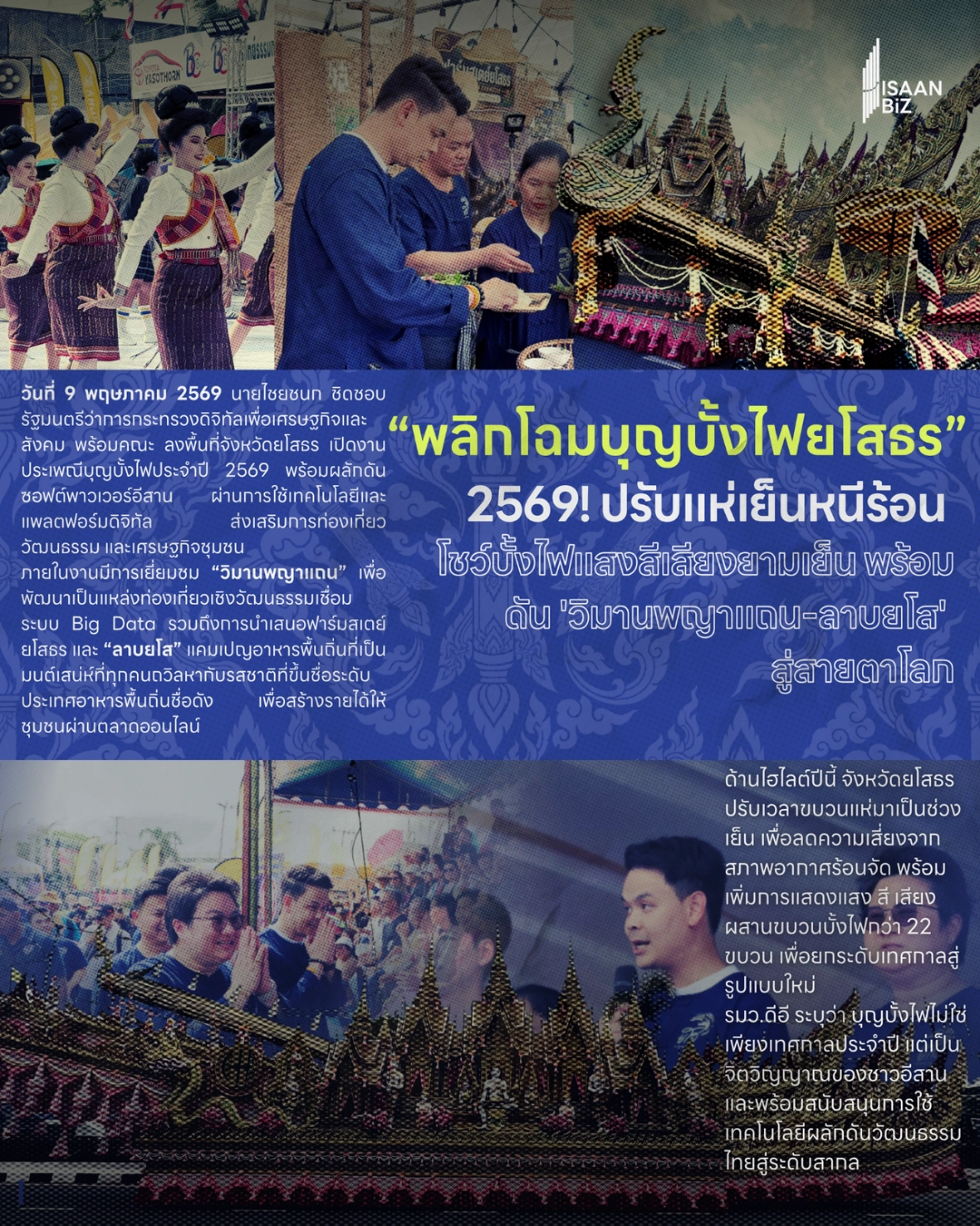 สรุปไฮไลต์งานบุญบั้งไฟเดือนหก ยโสธรจัดใหญ่ 2569 พร้อมโชว์ความยิ่งใหญ่ตลอดทั้งคืน